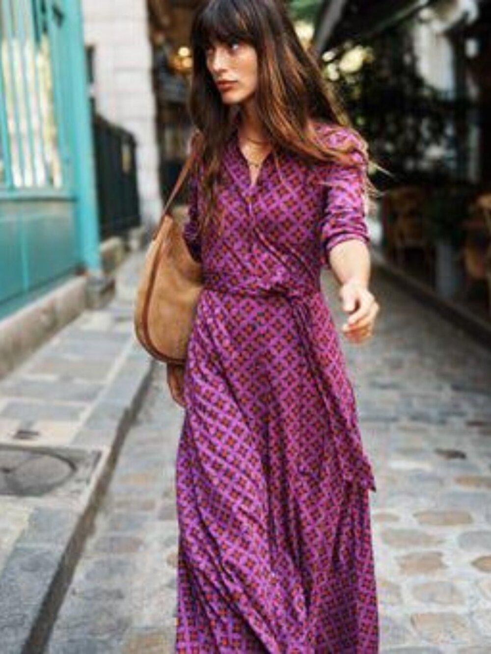 BNWT Boden Marcia Regal Purple Diamond Terrace Jersey Midi Shirt Dress, US16-18L